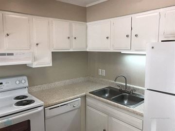 Knoxville apartment for rent - A kitchen with white cabinets and appliances.