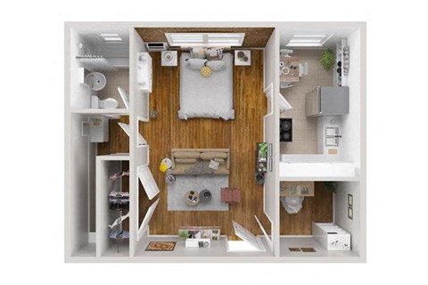Floor plan for studio, 1 bath, 450 sqft