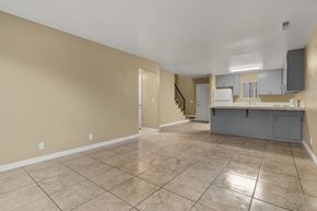 Chico apartment for rent - Open concept living and dining area with tile flooring at Cedar Park Apartments, Chico