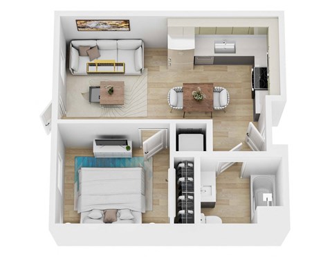 Floor plan for 1 bed, 1 bath, 470 sqft