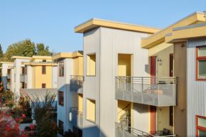 Napa apartment for rent - Apartment buildings with balconies and a clear blue sky.