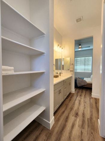 Built-in shelving and storage