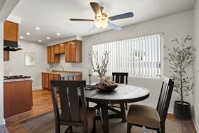 Anaheim apartment for rent - A dining room with a table and chairs.