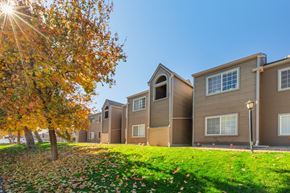 Littleton apartment for rent - A row of houses with a tree in the foreground.