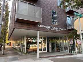 Vancouver apartment for rent - A street view of Lewis & Clark Plaza at 681 Broadway.
