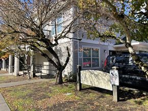 Portland apartment for rent - A tree with no leaves stands in front of a house.