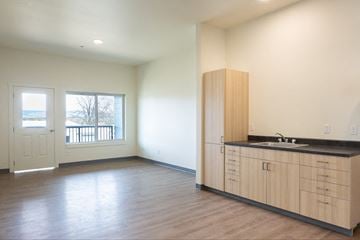 Ellensburg apartment for rent - an empty living room with a sink and cabinets