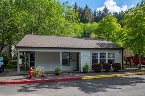 Cannon Beach apartment for rent - a small building with a red fire hydrant in front of it