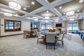 Mercerville apartment for rent - A spacious dining room with a large table and chairs.