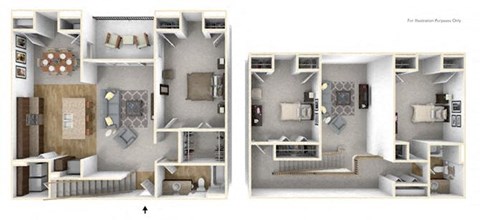 Floor plan for 3 beds, 2 baths, 1789 sqft
