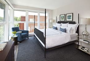 Arlington apartment for rent - Bright bedroom with four poster bed and windows at Ten Select Apartments, Arlington, 22201