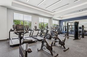 Danvers apartment for rent - A gym with treadmills, elliptical machines, and other exercise equipment.