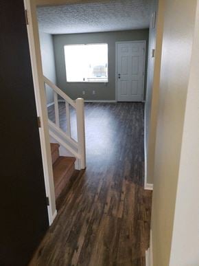Hilliard townhouse for rent - a view of a house from the bottom of the stairs