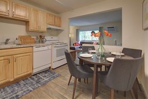 Seabrook apartment for rent - A kitchen with a table and chairs set for two.