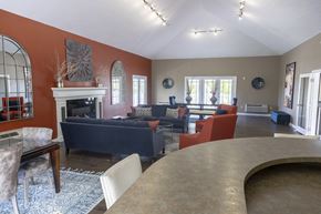 Derry apartment for rent - a living room with couches and chairs and a fireplace