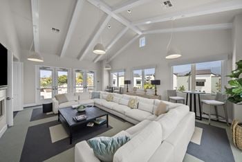 Two story clubhouse with lounge, game room, & tv lounge