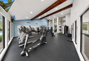Tampa apartment for rent - A gym with treadmills, elliptical machines, and other exercise equipment.