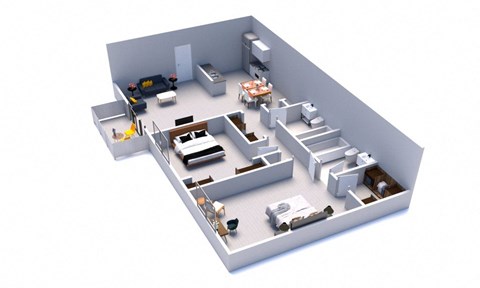 Floor plan for 2 beds, 2 baths, 924 sqft
