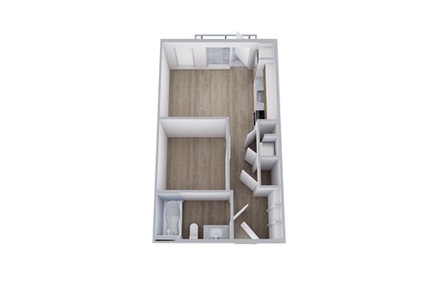 Floor plan for 1 bed, 1 bath, 432 sqft
