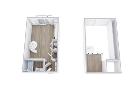 Floor plan for 1 bed, 1 bath, 522 sqft