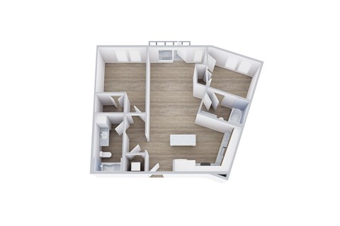 Floor plan for 2 beds, 2 baths, 838 sqft