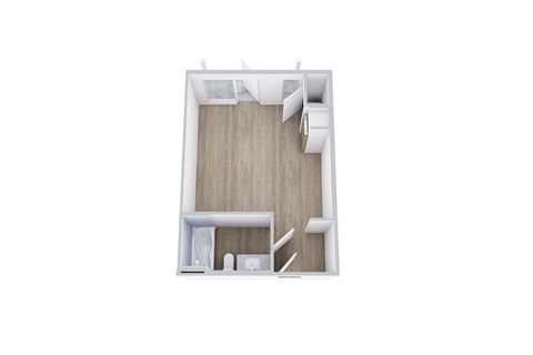 Floor plan for studio, 1 bath, 352 sqft