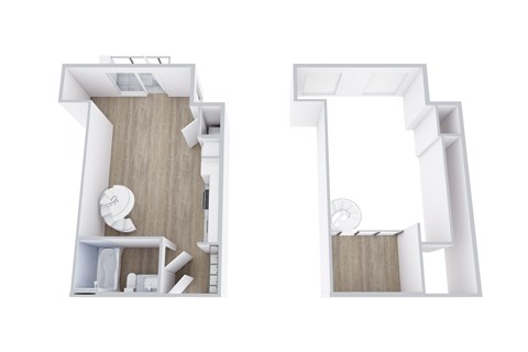 Floor plan for studio, 1 bath, 501 sqft