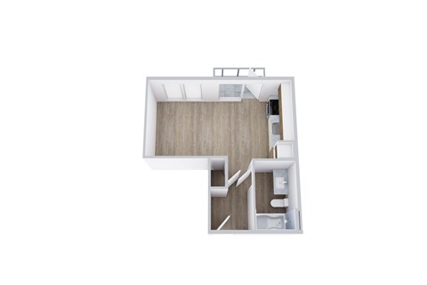 Floor plan for studio, 1 bath, 363 sqft