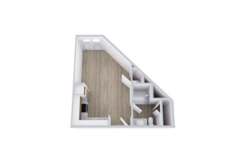 Floor plan for studio, 1 bath, 373 sqft