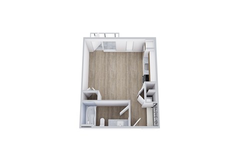 Floor plan for studio, 1 bath, 395 sqft