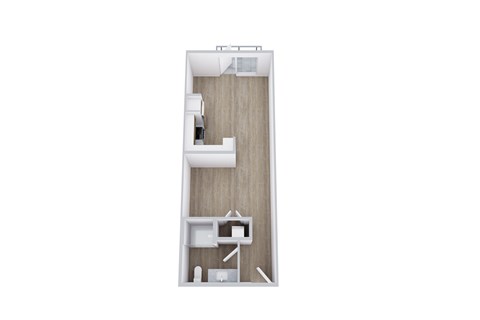 Floor plan for studio, 1 bath, 504 sqft