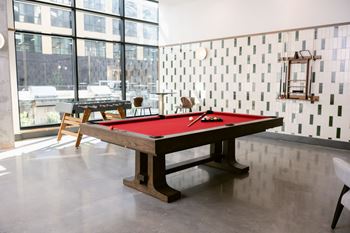 Clubhouse game room pool table