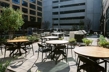 Patio with dining area