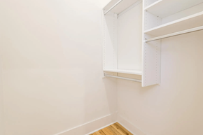 Knoxville apartment for rent - a small closet with white walls and white shelves