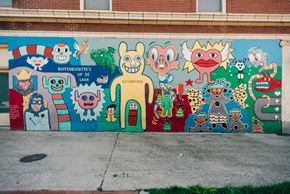 Grand Rapids apartment for rent - Street mural with colorful characters