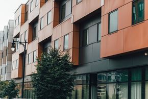 Grand Rapids apartment for rent - Modern  Cubed building orange and black