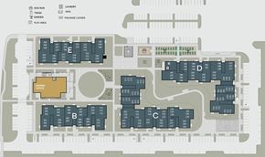 Mcminnvile apartment for rent - A map of a building with labeled sections such as "Garden", "Play Area", and "Leisure".
