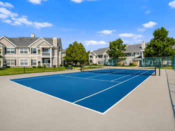Tennis court with pickleball