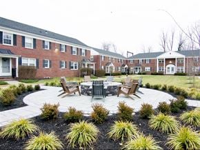 Morristown apartment for rent - Outdoor fire pit with social seating at Alister Morristown, Morristown, 07960