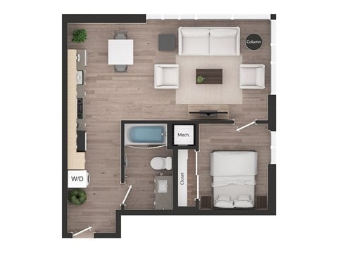 Floor plan for 3 beds, 2 baths, 1340 sqft