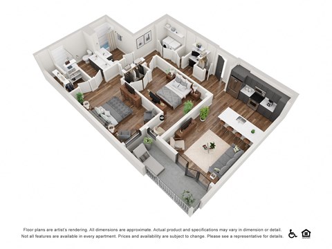 Floor plan for 2 beds, 2 baths, 1095 sqft