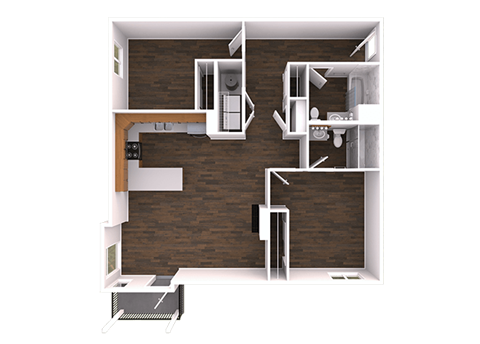 Floor plan for 2 beds, 2 baths, 1120 sqft
