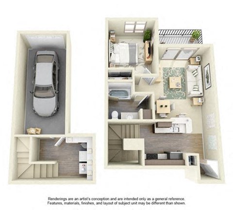 Floor plan for 1 bed, 1 bath, 803 sqft