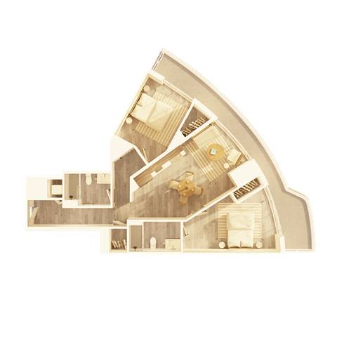 Floor plan for 2 beds, 2 baths, 1008 sqft