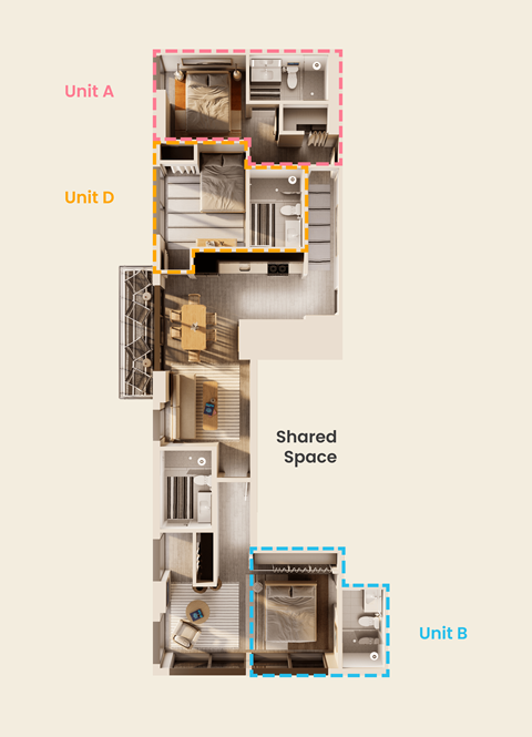 Floor plan for studio, 1 bath, 472 sqft