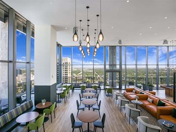 Multi-level coworking lounge
