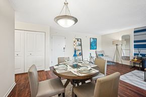 Alexandria apartment for rent - A dining room with a table set for a meal at Riverside Apartments, Alexandria, Virginia