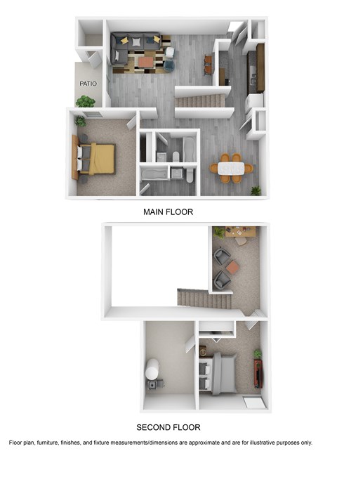 Floor plan for 2 beds, 2 baths, 1300 sqft