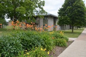 Appleton apartment for rent - a garden in front of a building