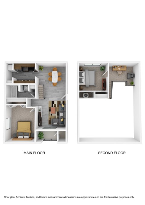 Floor plan for 2 beds, 1 bath, 1000 sqft